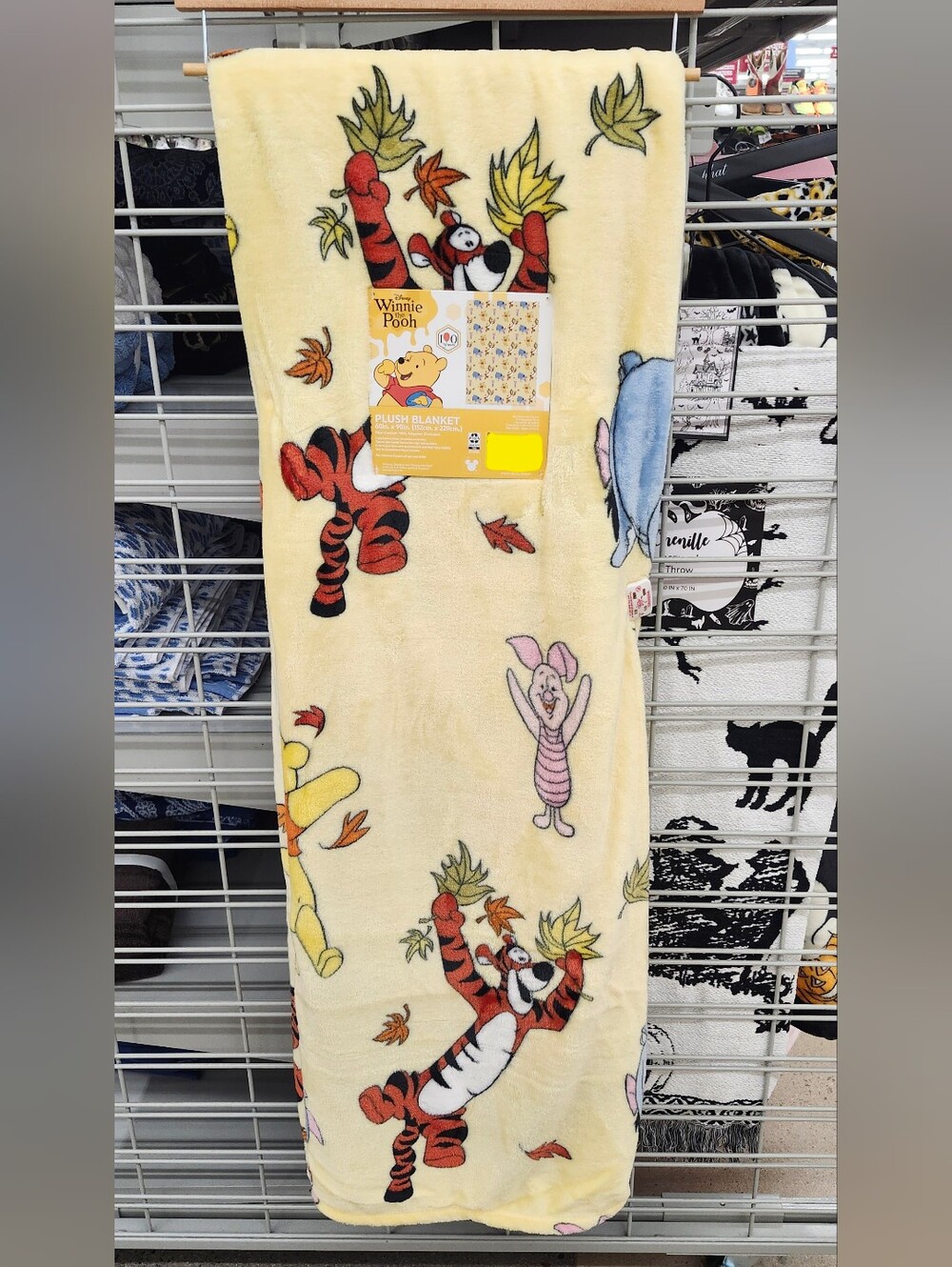 Winnie The Pooh Tigger Piglet Eeyore Yellow Throw Blanket Fall Theme